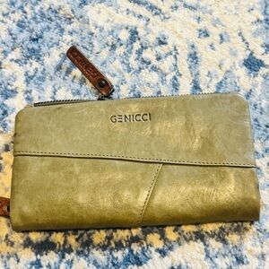 Green Genicci Patchwork Leather Wallet